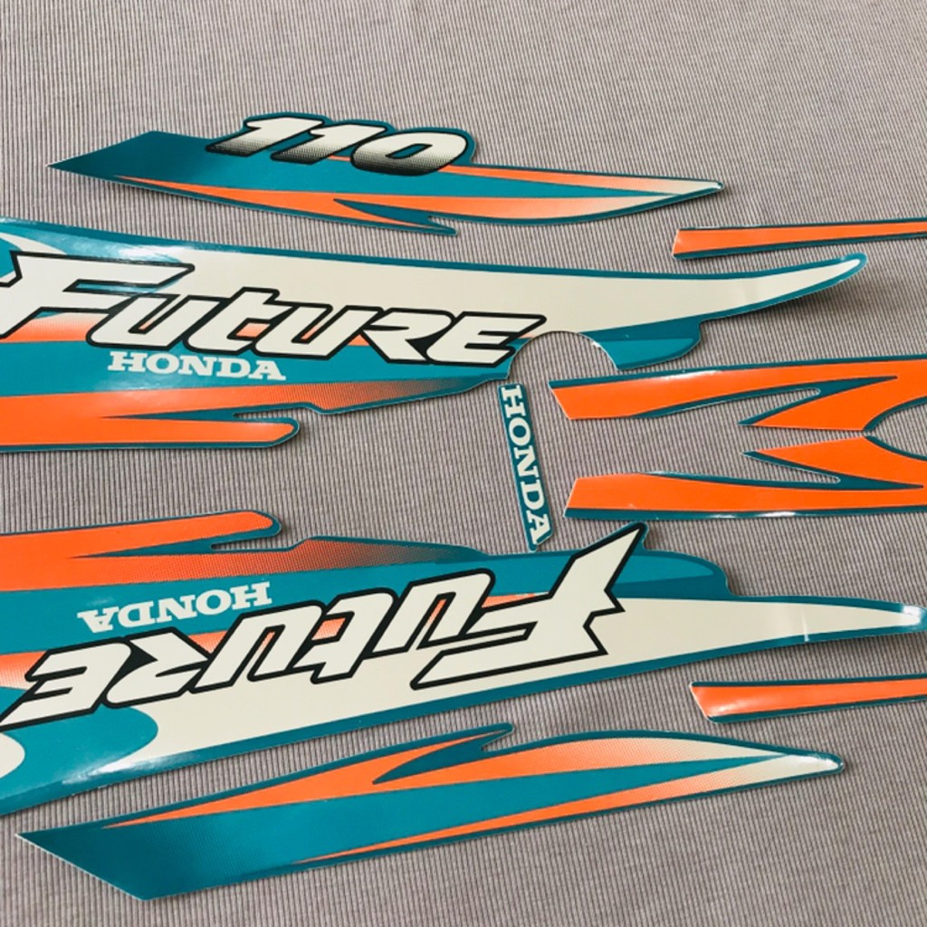 Trọn bộ tem rời 3 lớp dán xe máy Honda Future 1 như zin màu xanh ngọc