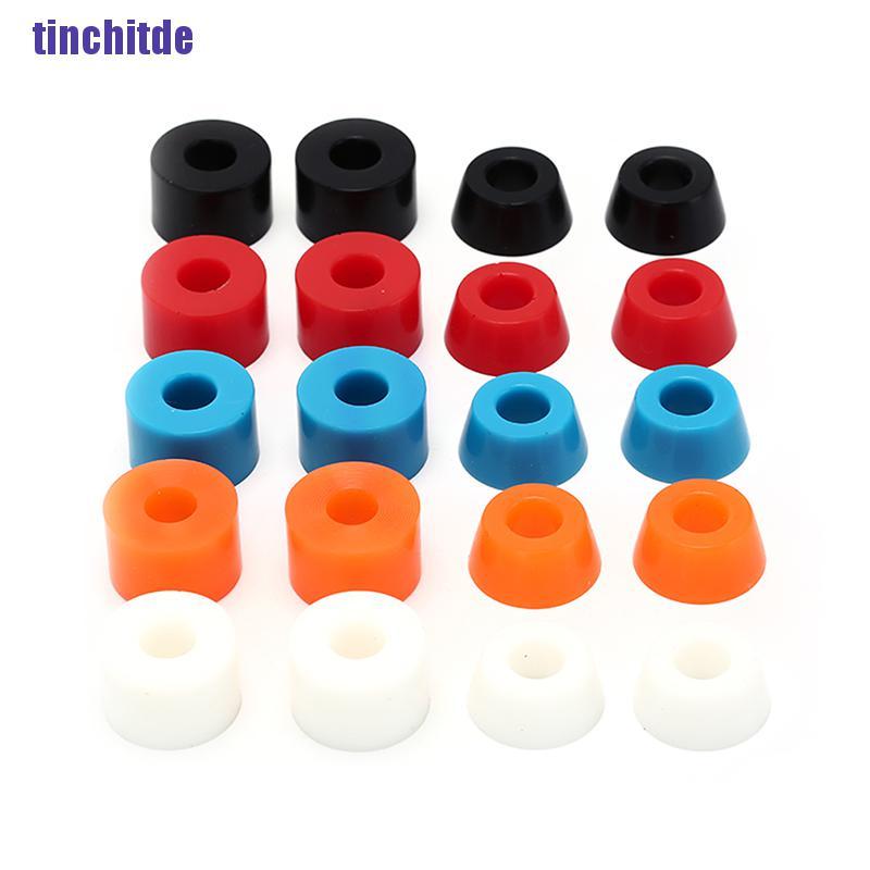 [Tinchitde] 4Pcs Skateboard Pu Cushion Skateboard Proof Wheels Axle Bushings Scooter [Tin]