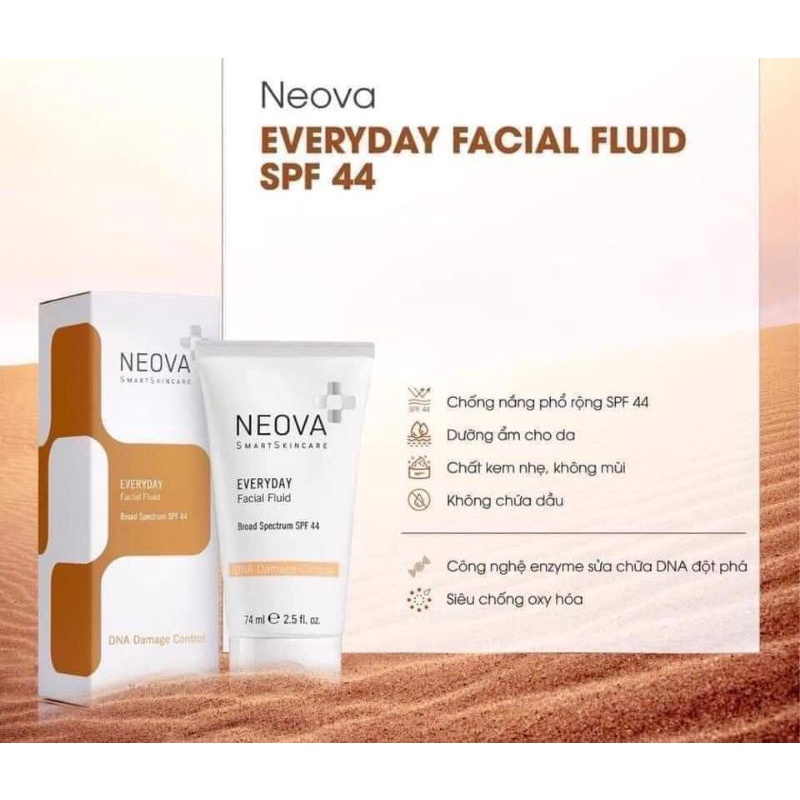 Kem chống nắng Neova Every Day Facial Fluid SPF40, SPF44 74ml