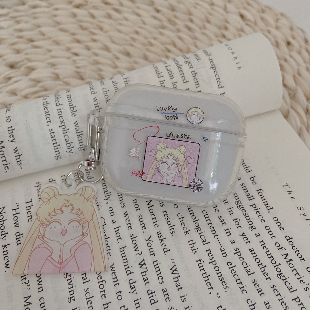 Vỏ Bảo Vệ Hộp Sạc Tai Nghe Edifier MiniBuds / Shengmai X3 / V02 tws Bằng TPU Trong Suốt Họa Tiết Hoạt Hình + Đế Sạc Chống Sốc