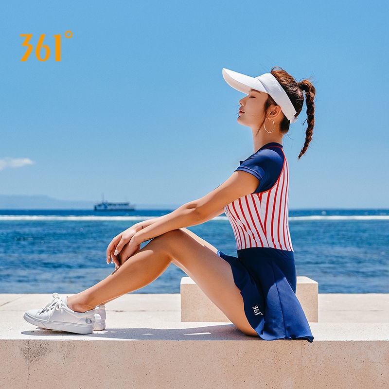 ☁Áo tắm 361 độ Áo tắm nữ một mảnh Boxer che bụng Slim Slim 2021 New Fairy Fan Hot Spring Áo tắm