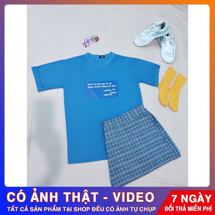 ⚡𝑪𝑼̛̣𝑪 𝑹𝑬̉❤️ Đ𝑬̣𝑷⚡ SET VÁY KẺ Caro kém áo thun tay lỡ( kèm ảnh thật và video shop chụp