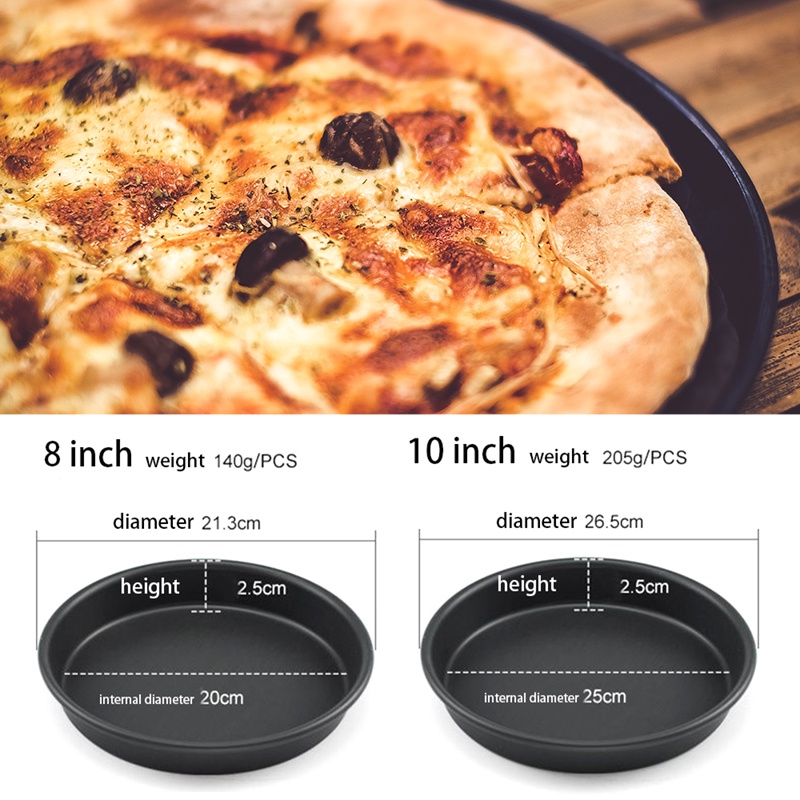 Đĩa sâu 8/10 inch Pizza Pie chảo Khay nướng Khuôn bánh quy tròn không dính Dụng cụ nấu ăn