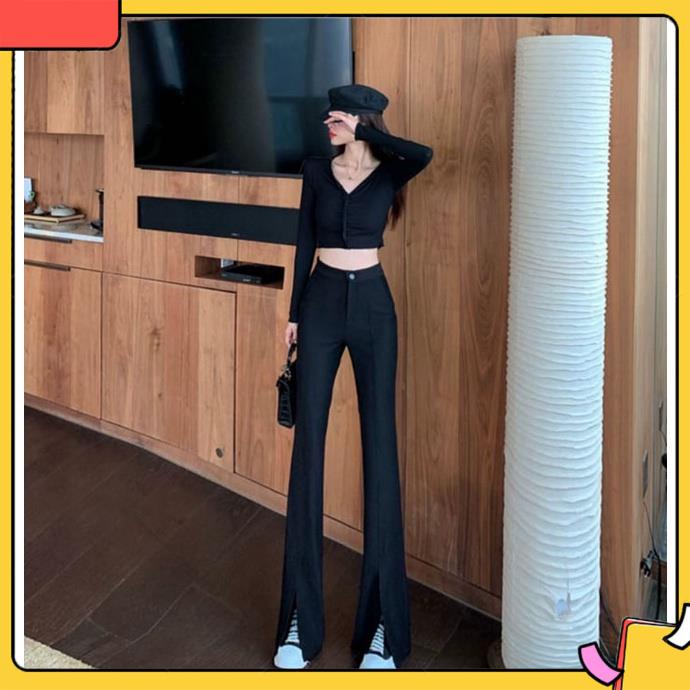 Quần Ống Loe Xẻ Dáng Siêu Dài Cực Hot Top 1 Bán Chạy Nhất Hàn Quốc