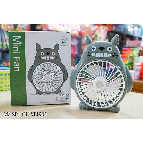 [FREESHIP] Quạt mini Hình Totoro Dùng Pin Sạc - 2 Tốc Độ Gió Siêu Mạnh - SQ1983 - Cực mát