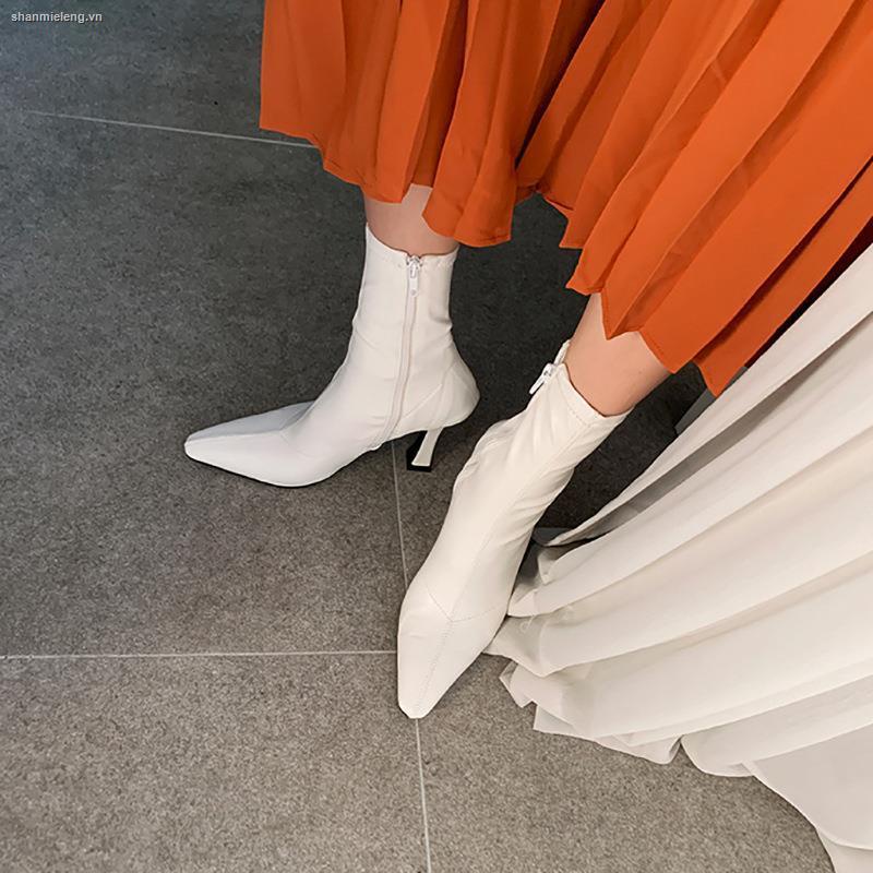 ☁Giày Boot Cao Gót Thiết Kế Mới Thời Trang Theo Phong Cách Hàn Quốc Dành Cho Nữ