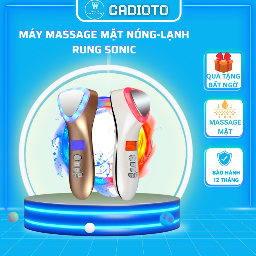 ⚡DÙNG LÀ ĐẸP⚡ Máy điện di dưỡng chất Nóng-Lạnh Kết hợp Ánh sáng sinh học và Rung sonic