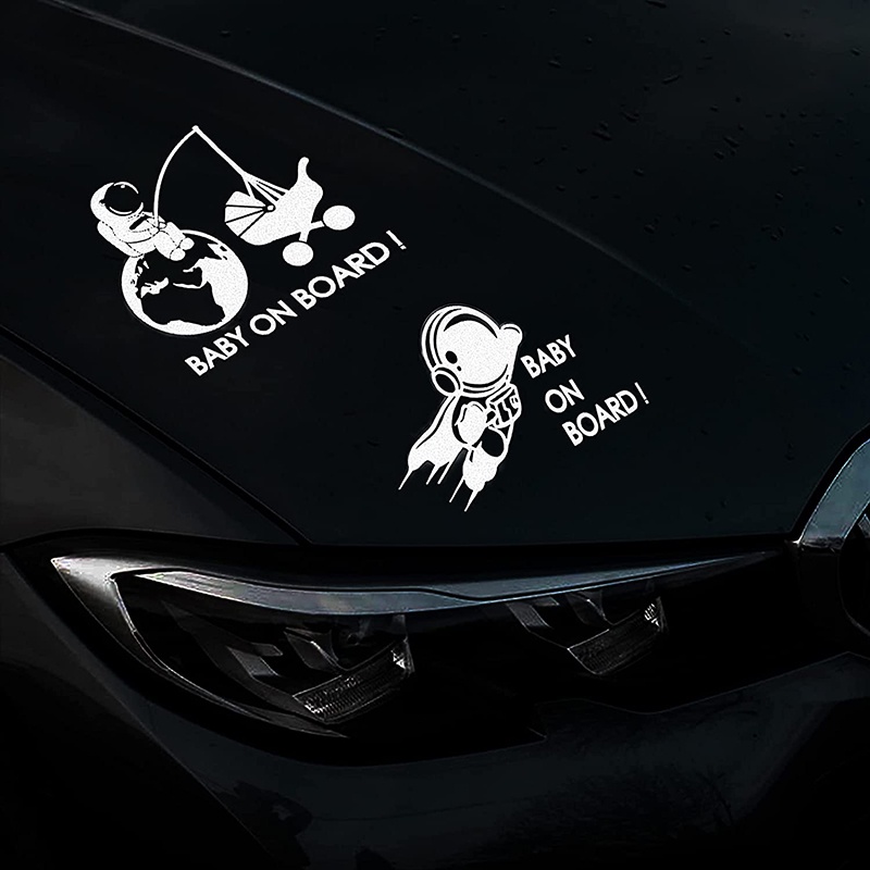 P-a423.Miếng Dán Trang Trí Xe Hơi Phản Quang Chống Thấm Nước Họa Tiết Hoạt Hình Baby in the Car