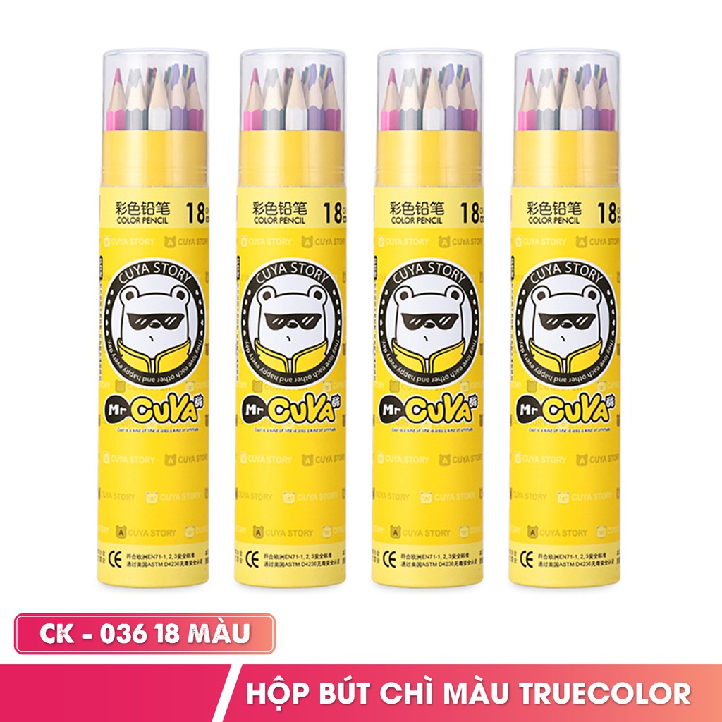 Hộp bút chì màu Truecolor CK-036 18 màu