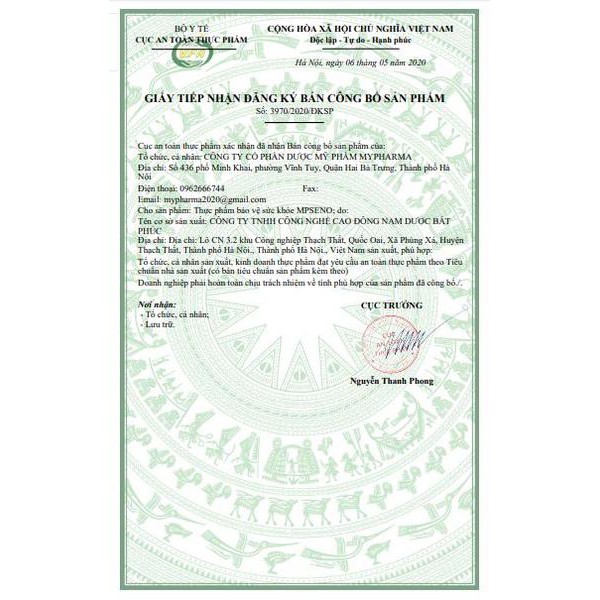 MPSENO - Viên giảm béo, giảm mỡ máu nano lá sen hộp 60v