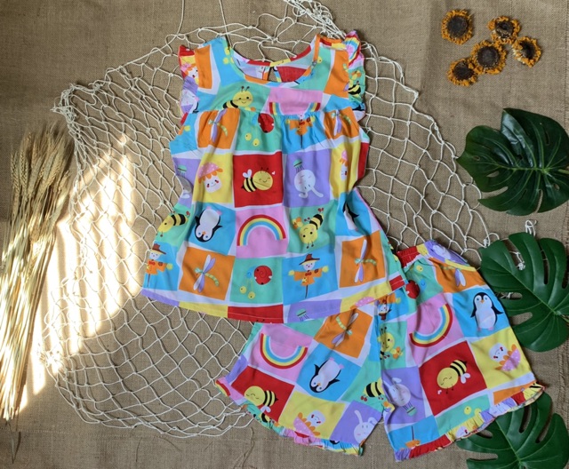 [SIZE 2] Đồ bộ Tole đùi tay cánh tiên-Đồ bộ lanh 2 da loại 1 dễ thương | BigBuy360 - bigbuy360.vn