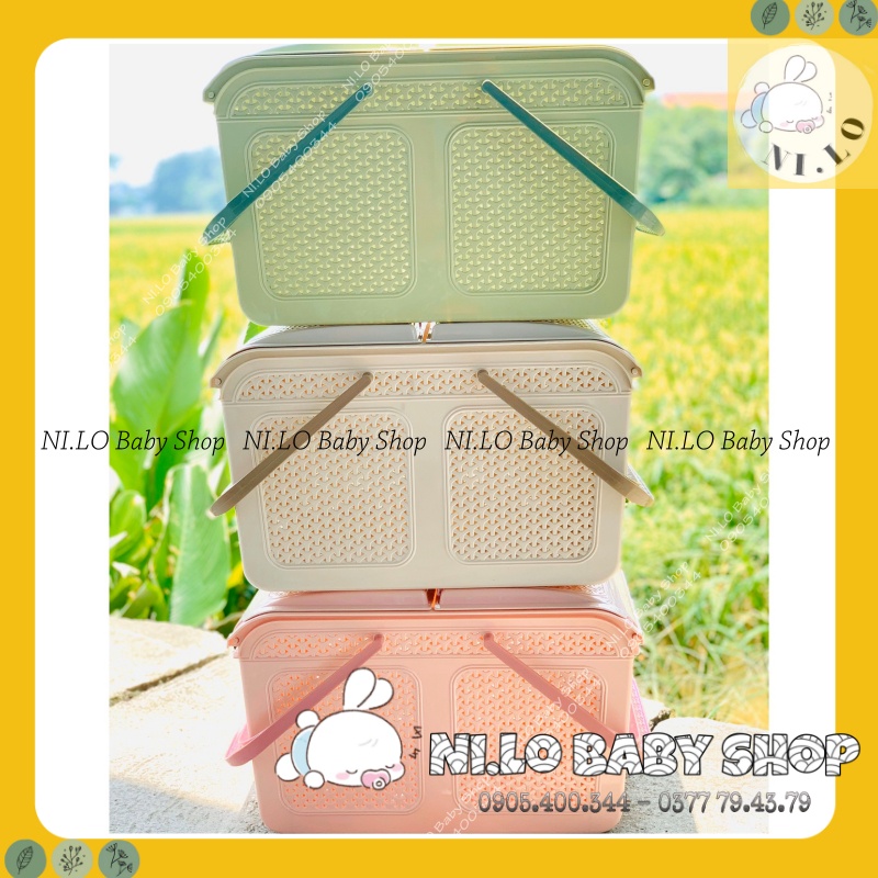 Làn Đi Sinh | Làn nắp mây Nhựa Việt Nhật, Giỏ Đựng Đồ Đi Sinh Cho Mẹ Và Bé Có Nắp Mở Tiện Dụng