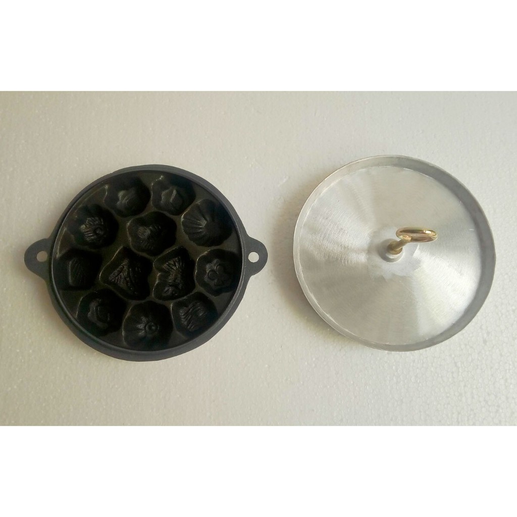 Bộ 3 khuôn bánh bông lan, chảo chống dính 2 quai 26cm, khuôn bánh khọt 8 lỗ