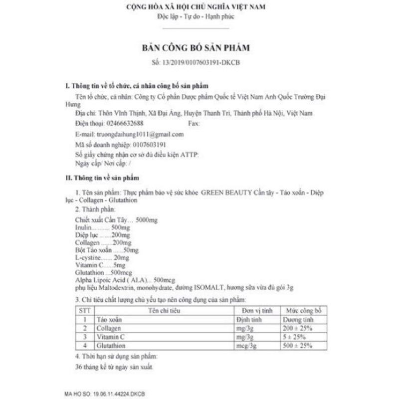 Nước ép Cần Tây Green Beauty (Chính hãng 100%) | BigBuy360 - bigbuy360.vn