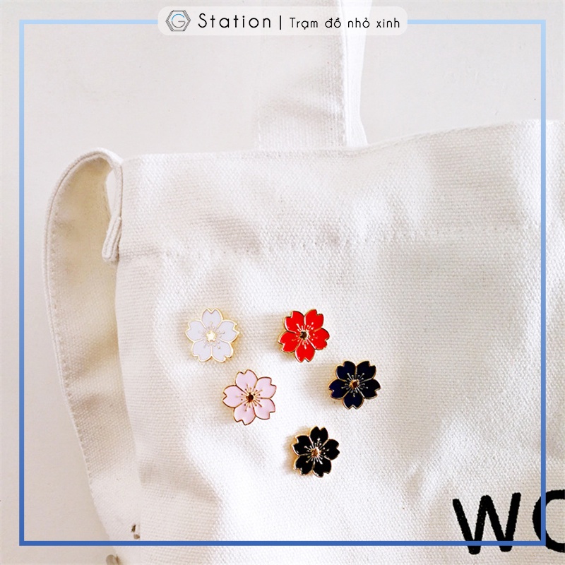 Pin cài áo hoa anh đào sakura đủ màu - GC004
