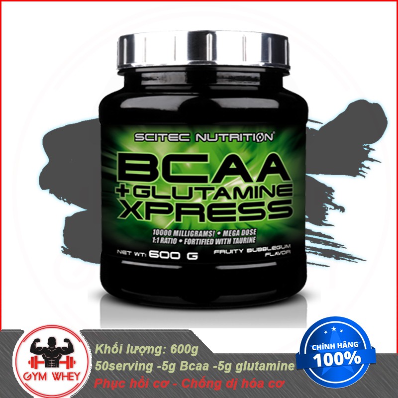 [Free Ship + Quà] Chống dị hóa và phục hồi cơ bắp Scitec Nutrition-Bcaa Glutamine Express 600g Authentic 100%