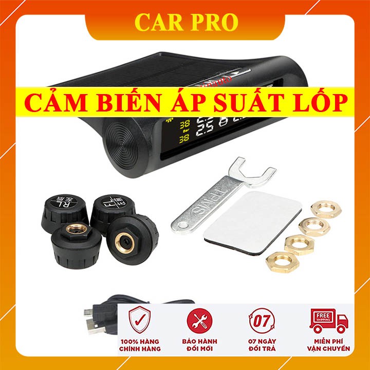 Cảm biến áp suất lốp màn hình màu van ngoài cao cấp, cảm biến áp suất lốp TPMS pin năng lượng mặt trời