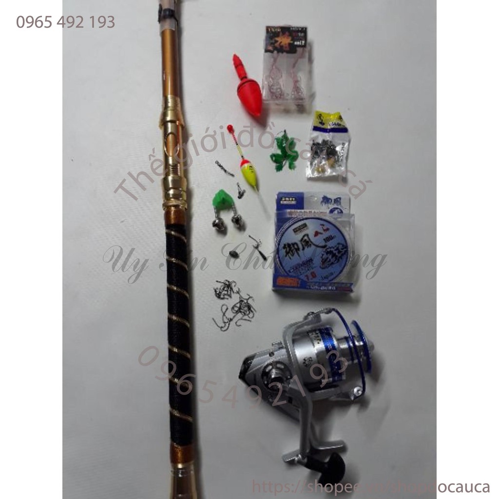 Bộ cần tiga 3m6 và máy yumoshi 7000 kèm phụ kiện ( rẻ vô địch )