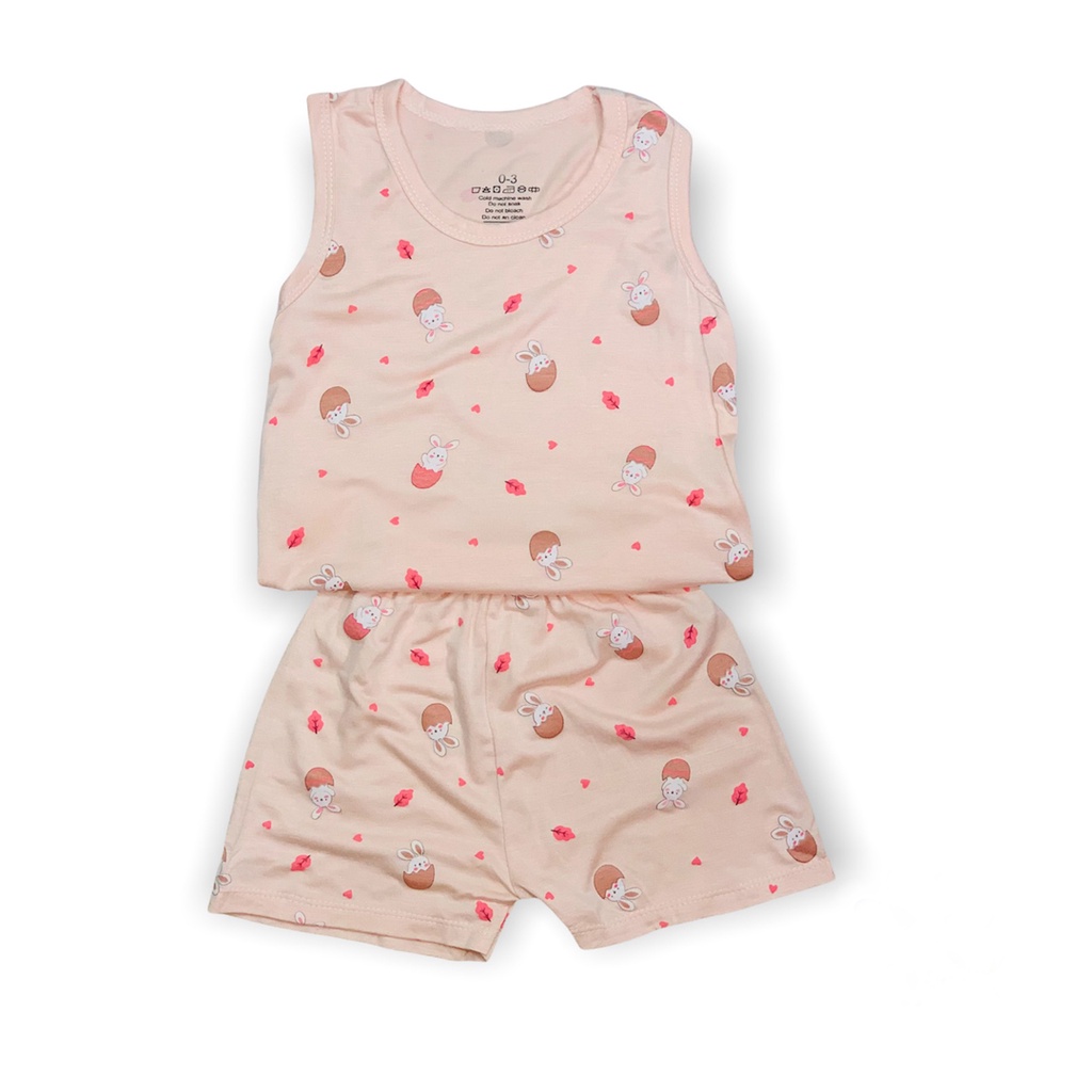 Bộ ba lỗ cho bé trai bé gái LYBABY chất thun lạnh in hình họa tiết BBL06