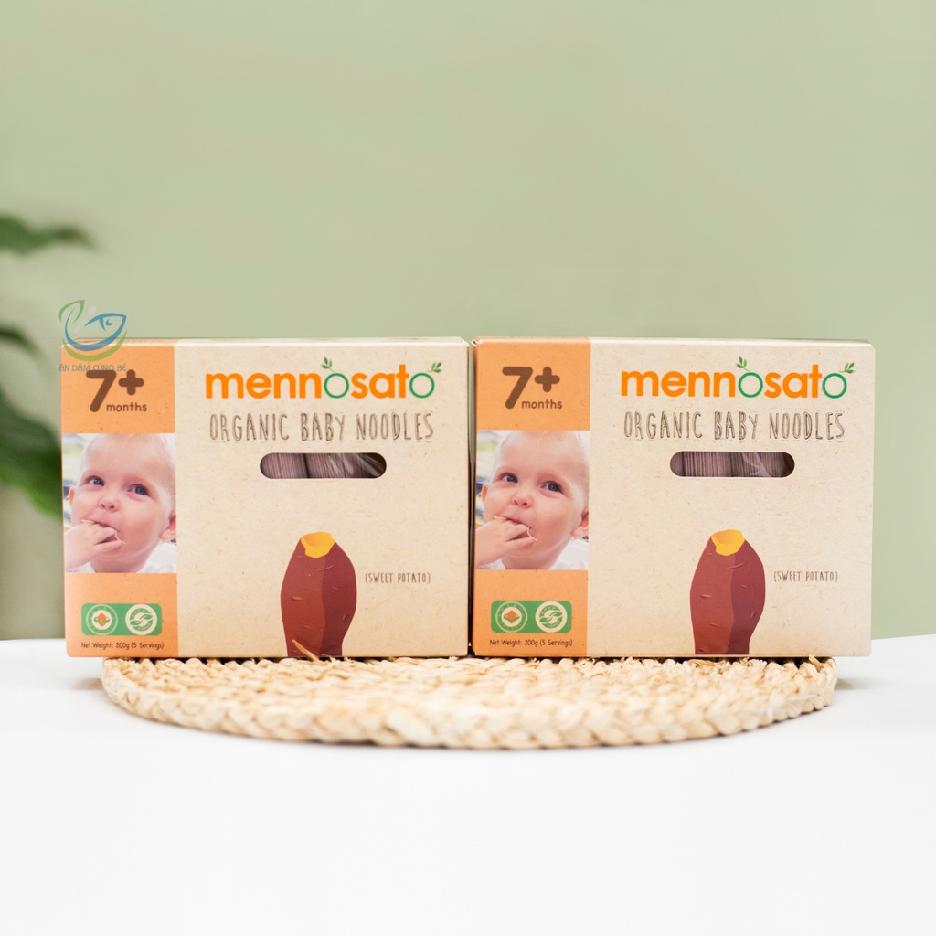 Mì somen rau củ hữu cơ cho bé Mennosato chính hãng, mì nui ăn dặm cho bé 7 tháng