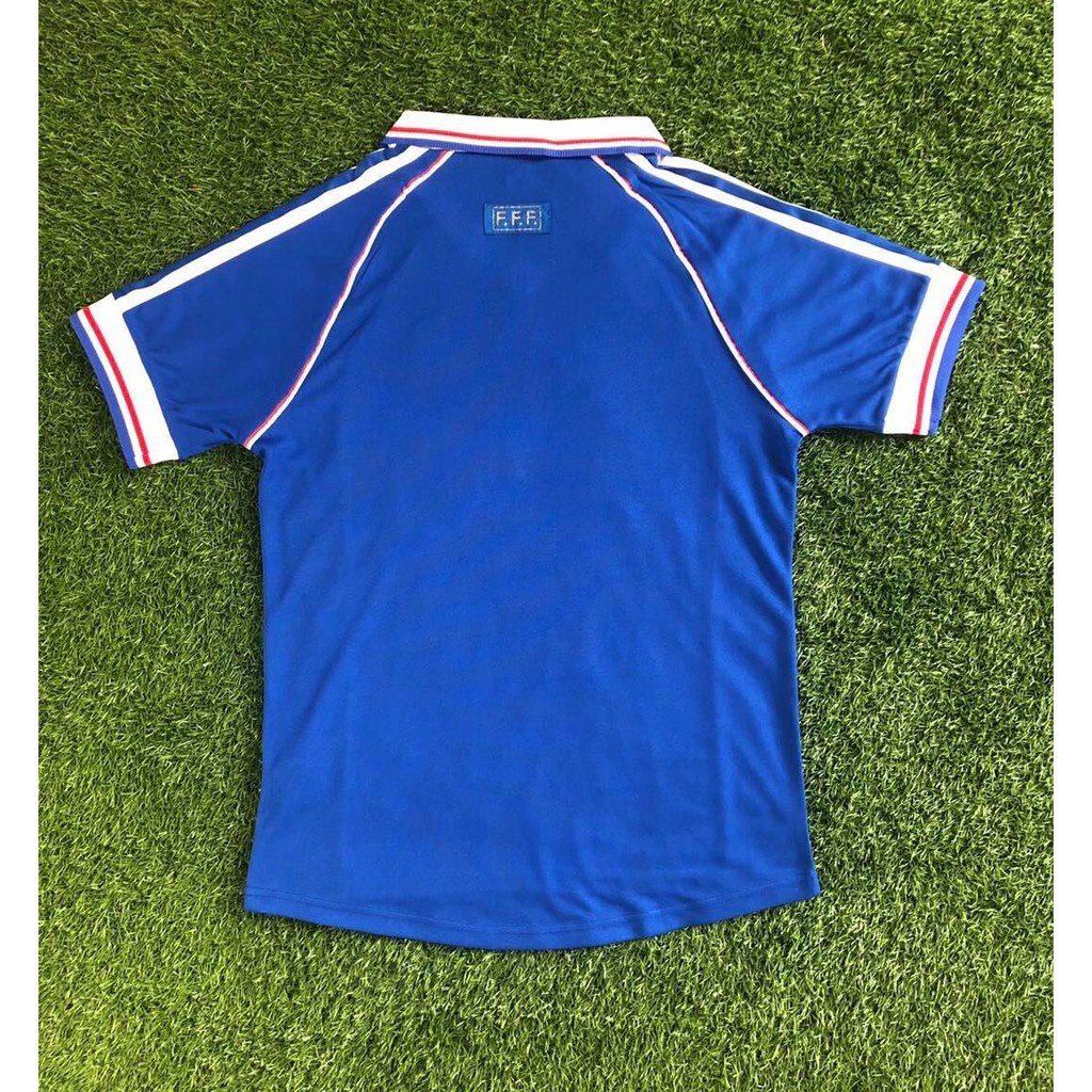 Áo Thun Bóng Đá Pháp Số 98 ZIDANE 1998 Phong Cách Retro