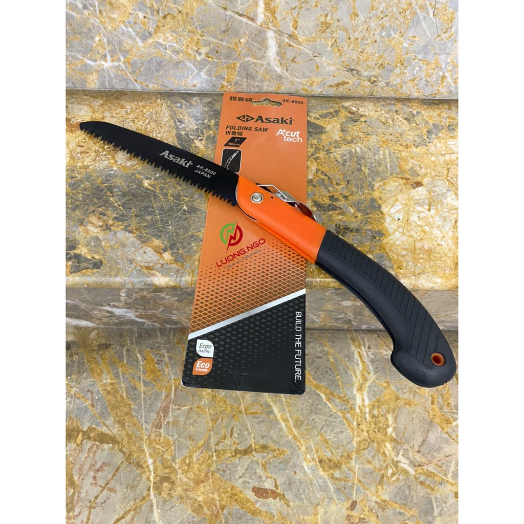 Cưa gỗ, cưa cành cầm tay cao cấp r - Cưa gỗ xếp gọn thép Nhật Asaki AK-8800