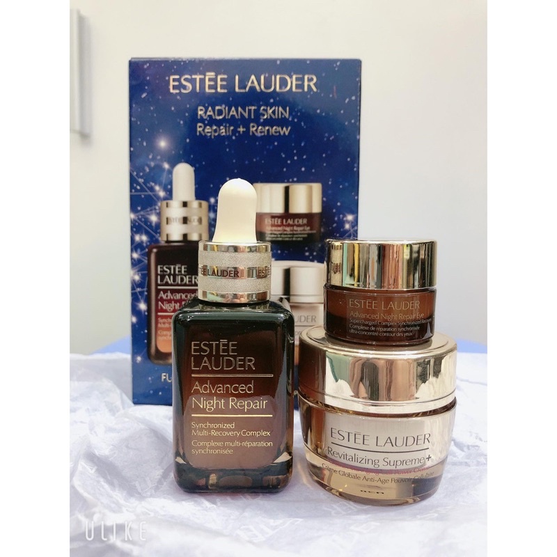 Set dưỡng 3 món Estee lauder Nighttime Necessities Serum phục hồi da Advance Night Repair 30ml