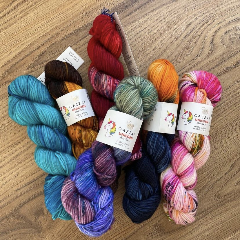 Len Unicorn - Nhập khẩu từ hãng Gazzal - 100% Superwash Merino Wool - 100 gram dài 197m