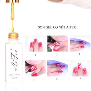 Sơn gel cọ nét Aifer, cọ vẽ móng chai 12ml