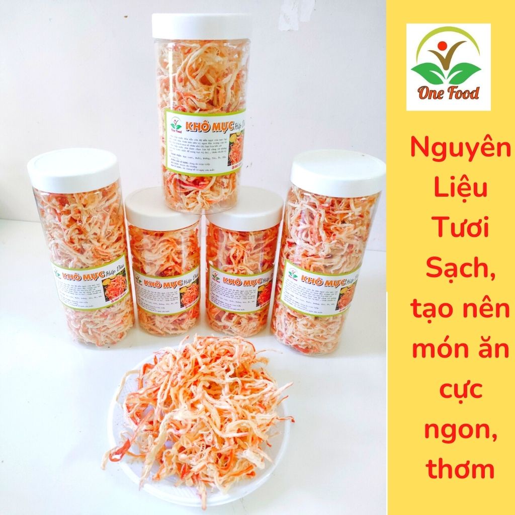 Khô Mực Hấp Nước Dừa Xé Sợi Loại 1, Mực Khô xé cay, Đồ Ăn Vặt Hà Nội Siêu Ngon, OneFood68
