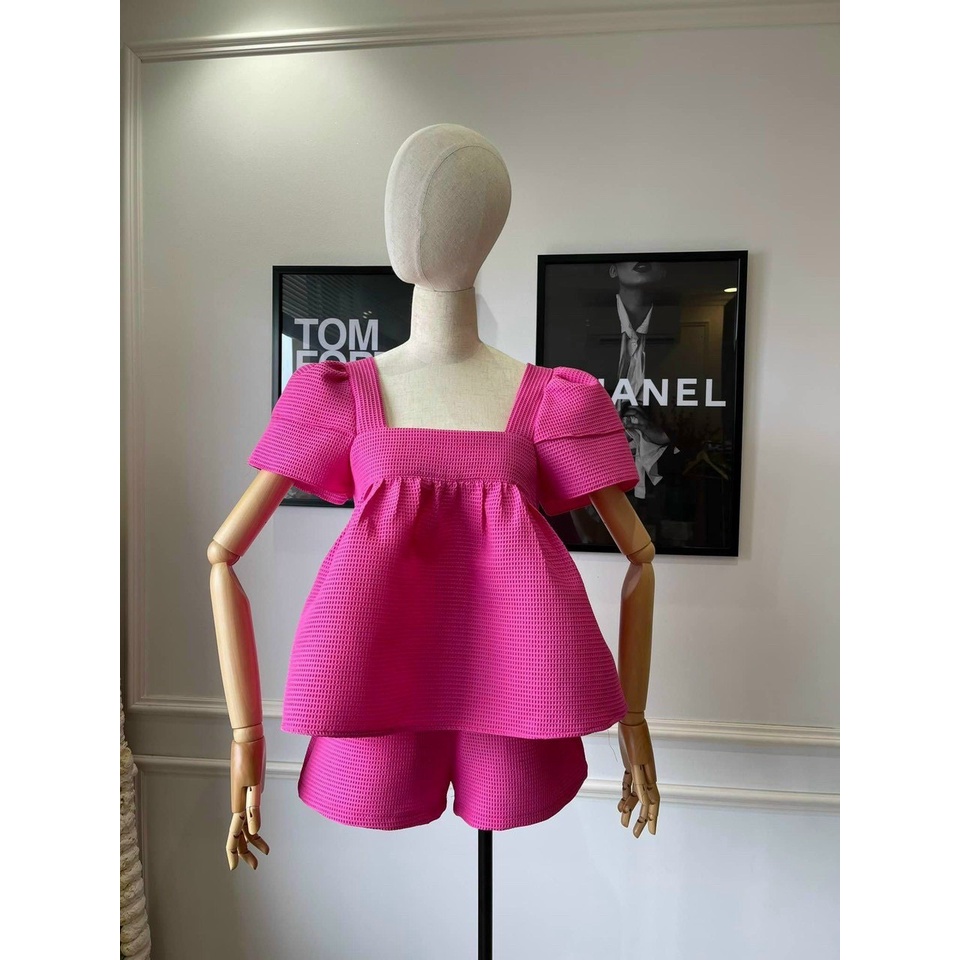 Set xốp áo babydoll +quần short 2 màu💖 KÈM ẢNH THẬT