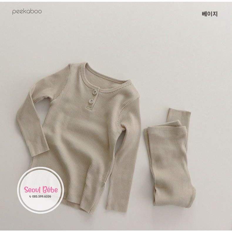 Bộ rời dài tay thu đông chất gân mỏng Golgi Peekaboo made in Korea
