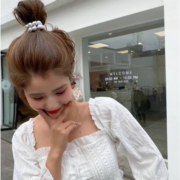 Dây Buộc Tóc Ngọc Trai Nhựa Tiệm Thêu Việt