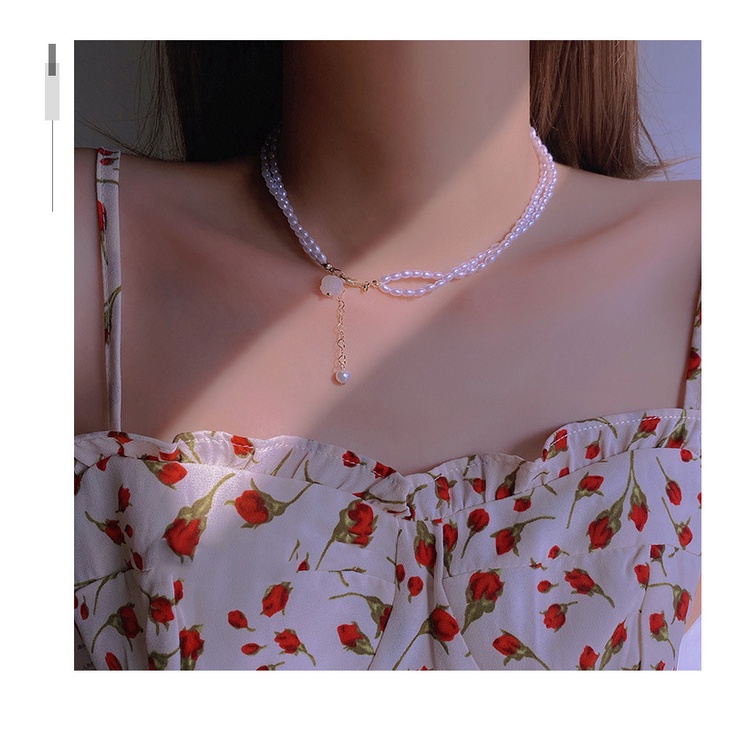 Vòng cổ Hai Lớp Phối Ngọc Trai Phong Cách Cổ Điển Sang Trọng 2022