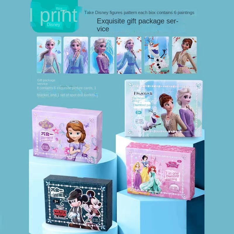 Miếng Dán Hình Công Chúa Elsa Disney Đính Đá Thủ Công Dễ Thương Cho Bé Gái Mẫu Giáo