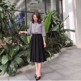 chân váy xếp ly to dài 66cm