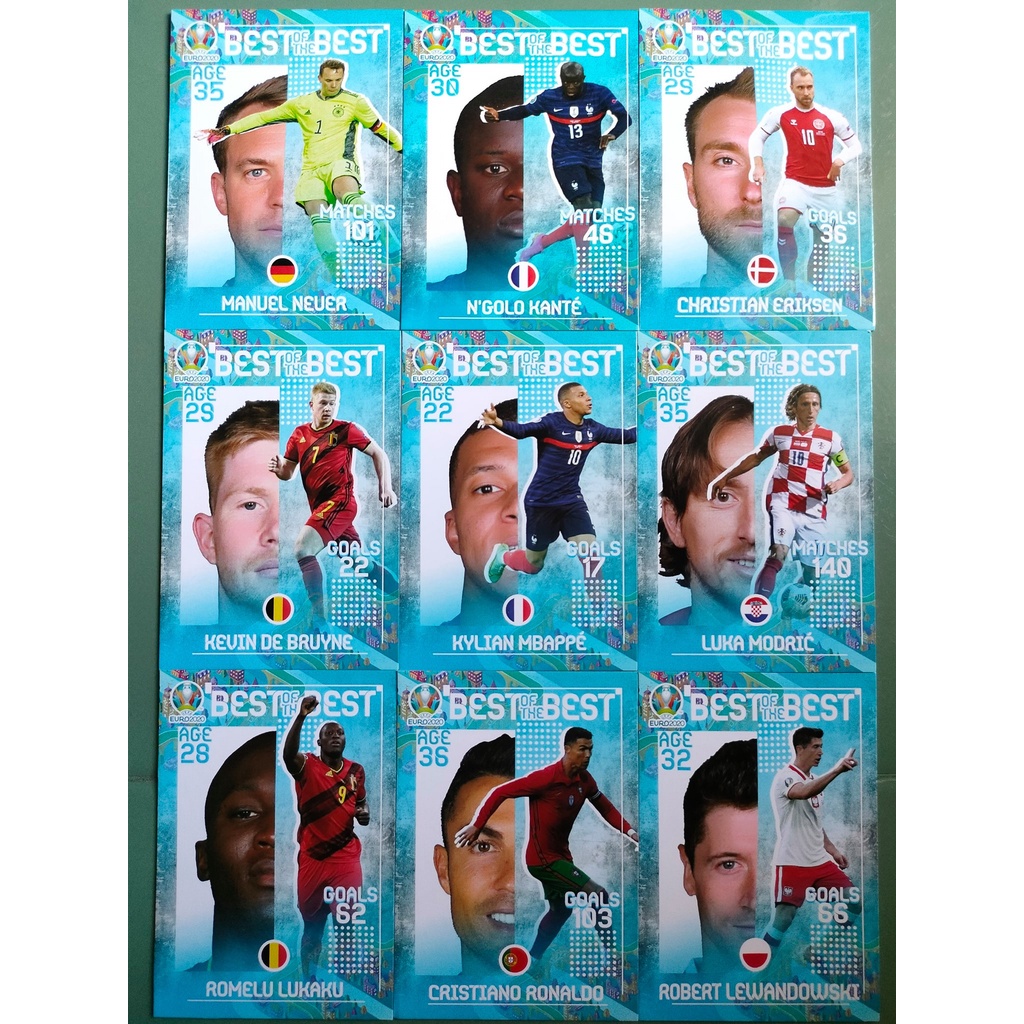 Thẻ Cầu Thủ Bóng Đá SKY Card EURO 20 BOTB | Ronaldo CR7 Mbappe De Bruyne Neuer Modric Kante Lewandowski Lukaku Eriksen
