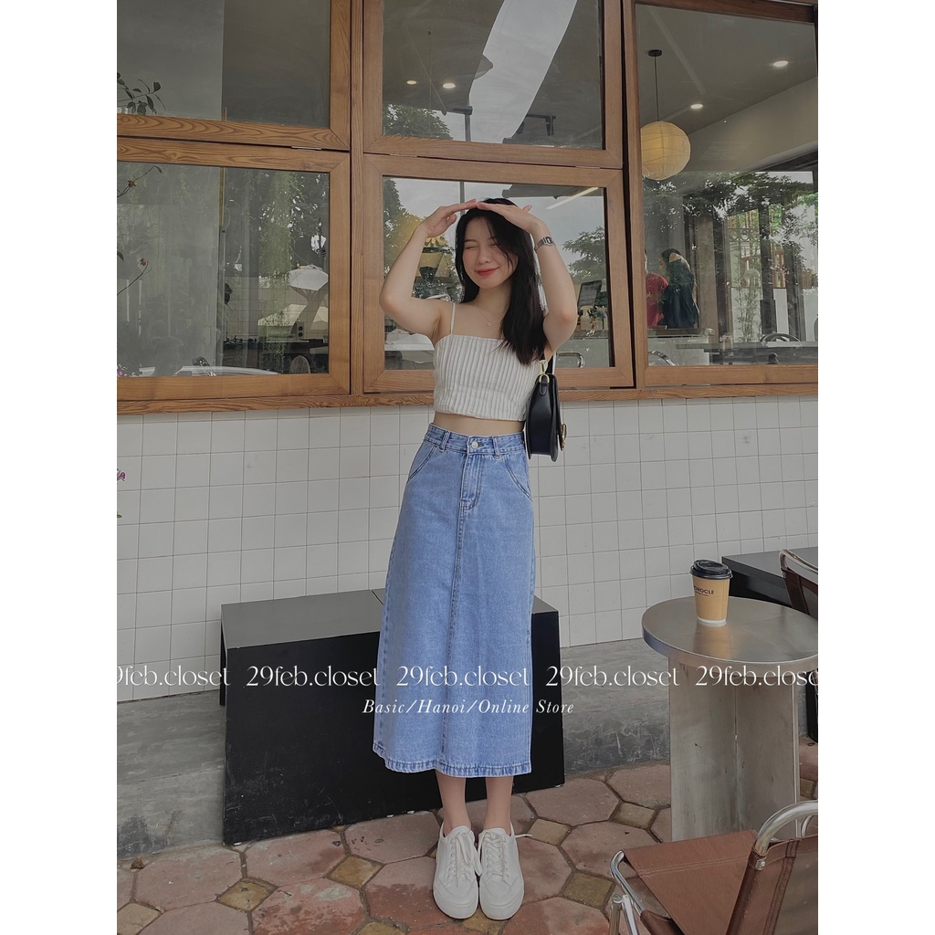 [Ảnh thật/Video] Áo 2 dây thắt nơ chun lưng - 29feb.closet - A68