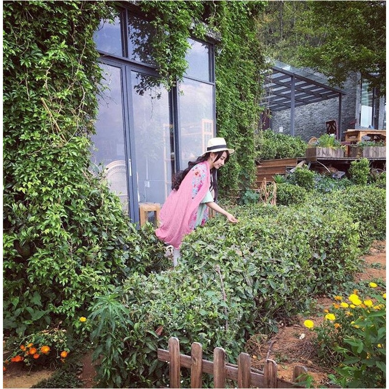 Khăn quàng/khăn chuàng cổ nữ dài thời trang mã MICY058 chất cotton đũi thêu hoa nổi hoạ tiết trẻ trung 90*180cm