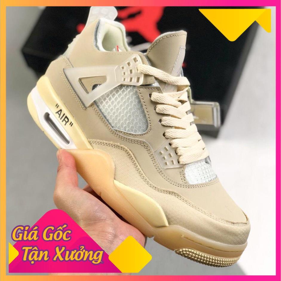 Giày sneaker JORDAN 4 KEM hot trend nam nữ, Giày thể thao JD4 kem dùng đi học,tập gym,chạy bộ