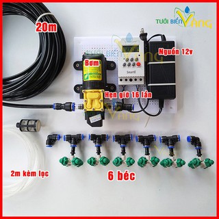 Bộ béc phun sương tưới lan tự động lắp sẵn trên bảng điện