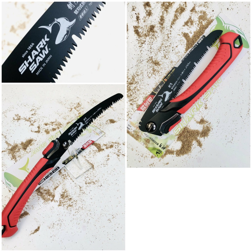 Cưa Cây Xếp Cong Shark Saw FC210 Phủ Flo Chống Dính Mủ Cây | Cửa Sổ Thoát Mạt Cưa | Thép SK-85 | Có Lưỡi Cưa Thay Thế