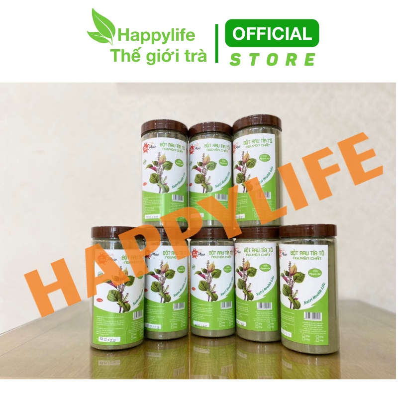 Bột Tía Tô Sấy Lạnh Nguyên Chất Happylife hộp 500g - Hỗ Trợ Hạ Sốt Thải Độc Làm Sáng Da