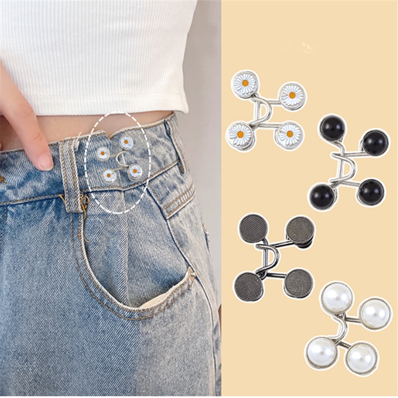 Nút Kim Loại Hình Hoa Cúc Có Thể Điều Chỉnh Gắn Eo Quần Jean