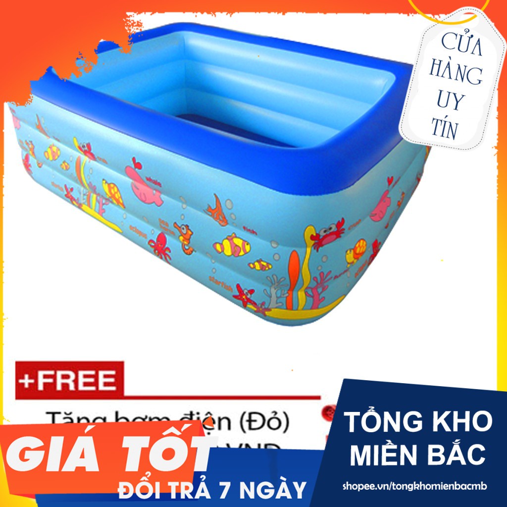 bể bơi cho bé 1m5  tặng kèm bơm thổi hút 2 chiều(Hàng Mới)