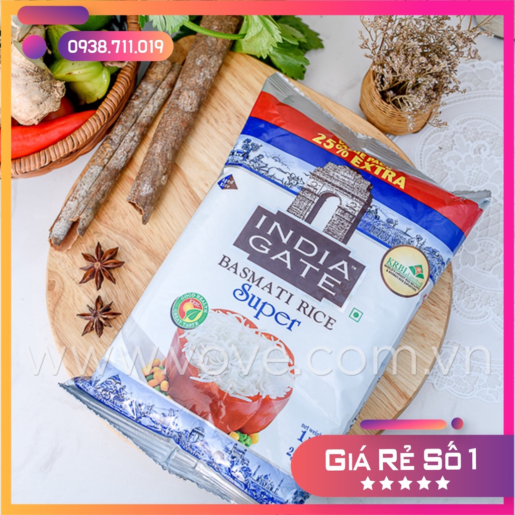 Gạo Ấn Độ Basmati India Gate 1kg cho người tiểu đường | BigBuy360 - bigbuy360.vn