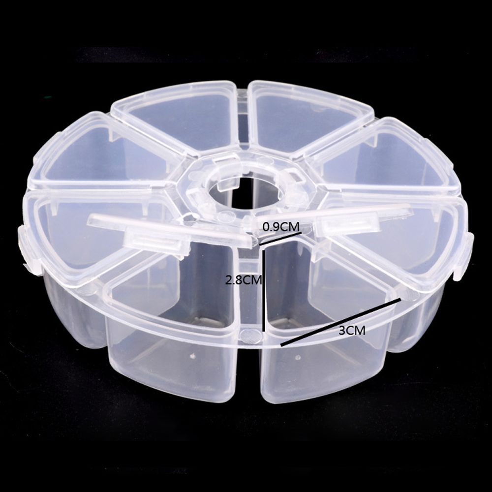 Tool Round Transparent Organizer Beads Empty Storage Box