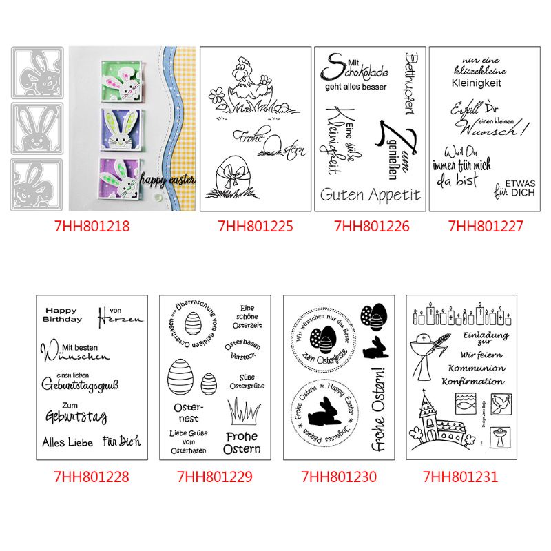 Tem Đóng Dấu Bằng Silicon Trong Suốt Hình Chữ Happy Easter