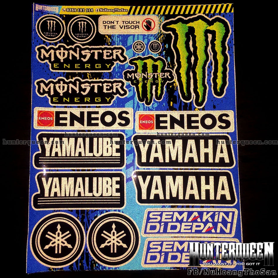 [Quà Tặng] Trọn bộ decal phản quang 3M dán xe YAMAHA. Chất liệu cao cấp (19x24.5cm)