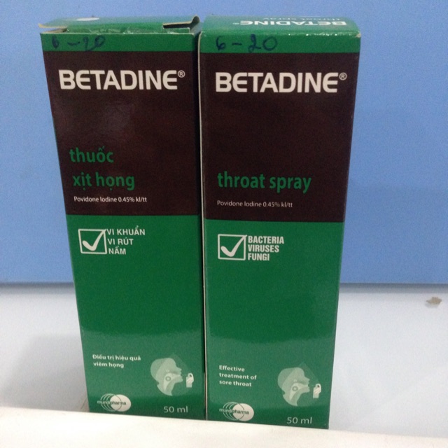 Betadin-xịt họng,diệt khuẩn hsd 2023